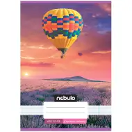Nebulo: Caiet liniat A/5, 21-32, tipărit, pentru clasa a 4-a, cu balon cu aer cald deasupra lavandei imprimat pe copertă