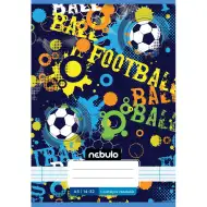 Nebulo: Caiet liniat capsat pentru clasa 1, format A5, 14-32, model cool - cu minge de fotbal