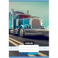 Nebulo: Caiet liniat capsat pentru clasa I, format A5, model camion, 14-32