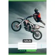 Nebulo: Caiet liniat capsat pentru clasa a 4-a, cu model freestyle de motociclist, format A/5, 21-32