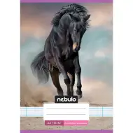 Nebulo: Caiet liniat pentru clasa a 2-a, format A5, 16-32 pagini, model drăguț - cu cai.
