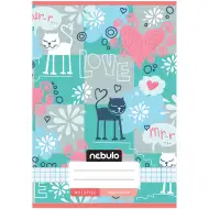 Nebulo: Caiet pătrat 27-32 A/5 cu copertă cu pisicuță drăgălașă Mirr-Murr, cu spiră