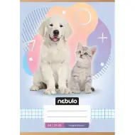 Nebulo: Caiet pătrățel cu model de câine și pisică A/5 27-32