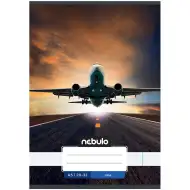 Nebulo: Caiet simplu A/5, 20-32 file, cu model avion zburător imprimat, capsat