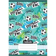 Nebulo: Caiet tip carnețel cu spirală, format A/5, 27-32 file, cu pătrățele, inscripția "football time" pe copertă