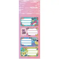 Nebulo: Etichete pentru caiete Girl Power, set de 12 bucăți