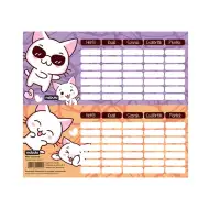 Nebulo: Orar mini cu pisici, față-verso, pe o singură foaie