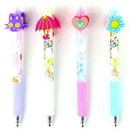 Nebulo: Pix gel cu buton și gumă de șters, cu decor de primăvară, disponibil în mai multe modele, 1 bucată