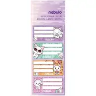 Nebulo: Set de 12 etichete pentru caiete cu pisici