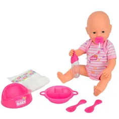 New Born Baby păpușă care face pipi cu accesorii 38 cm - Simba Toys imaginea 2