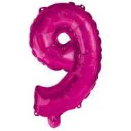 Număr folie balon roz – cifra 9, 96 cm