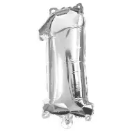 Numeroase baloane din folie argintie – numărul 1, 32 cm