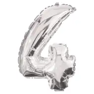 Numeroase baloane din folie argintie – numărul 4, 86 cm