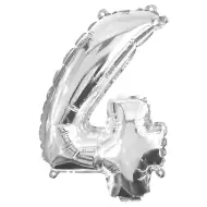 Numeroase baloane din folie de culoare argintie – numărul 4, 32 cm