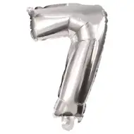 Numeroase baloane din folie de culoare argintie – numărul 7, 86 cm
