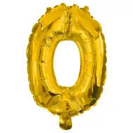 Numeroase baloane din folie de culoare aurie – cifra 0, 32cm