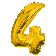Numeroase baloane din folie de culoare aurie – cifra 4, 86 cm