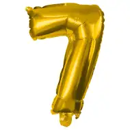 Numeroase baloane din folie de culoare aurie – cifra 7, 86 cm
