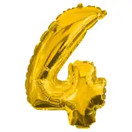 Numeroase baloane din folie de culoare aurie – numărul 4, 32 cm