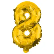Numeroase baloane din folie de culoare aurie – numărul 8, 32cm