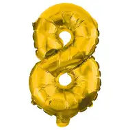 Numeroase baloane din folie de culoare aurie – numărul 8, 86 cm