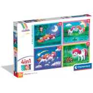 O zi cu unicornii 4 în 1 puzzle - Clementoni