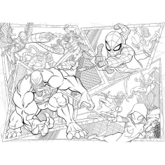 Omul-Păianjen 2 în 1 maxi puzzle de 150 de piese și carte de colorat 70x50cm - Lisciani imaginea 2