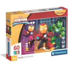 Omul de fier și prietenii săi, puzzle Supercolor de 60 de piese - Clementoni