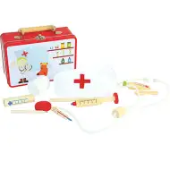 Geantă medicală cu accesorii din lemn