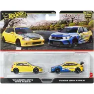 Pachet Hot Wheels Deluxe cu 2 mașinuțe: 99 Honda Civic Type R (EK9) și Honda Civic Type R - Mattel