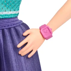 Păpușă Barbie Fashionista stilată, cu păr roșcat și fustă mov - Mattel imaginea 4