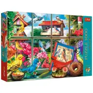 Păsări în spatele ferestrei puzzle premium plus quality de 1000 piese - Trefl