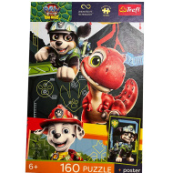 Patrula Cățelușilor: Filmul Dino, puzzle UFT de 160 piese cu poster - Trefl