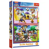 Patrula Cățelușilor o zi de joacă puzzle 2x24 piese - Trefl