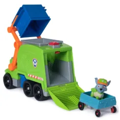 Patrula cățelușilor: CrushNRoll camion de gunoi deluxe Rocky - Spin Master imaginea 2