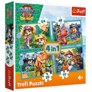 Paw Patrol – Aventuri pe Insula Dinozaurilor, set de puzzle 4-în-1 - Trefl
