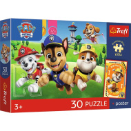 Paw Patrol puzzle premium plus pentru copii, 30 de piese, cu poster - Trefl