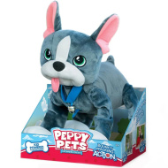 Peppy Pets: bulldog francez de pluș cu lesă, 28 cm
