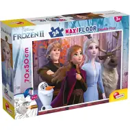 Personajele principale din Regatul de Gheață 2 în 1 maxi puzzle de 24 de piese și carte de colorat 70x50cm - Lisciani