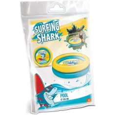 Piscină gonflabilă cu model de rechin, cu 2 inele, 100 cm - Mondo Toys imaginea 3