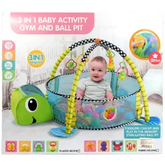 Piscină pentru bebeluși cu broaște țestoase, mingi și accesorii, 70x90cm imaginea 7