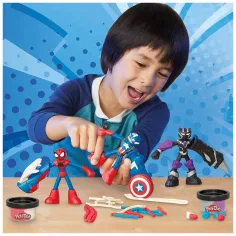 Play-Doh: Aventuri eroice Marvel - set de plastilină cu 3 figurine - Hasbro imaginea 4