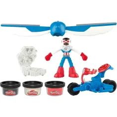 Play-Doh: Set de joacă Marvel Captain America Moto Slicer - Hasbro imaginea 2