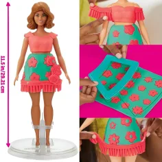 Play-Doh: Set de modelaj Barbie cu modele florale și franjuri - Hasbro imaginea 3