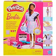 Play-Doh: Set de modelaj cu rochii cu volane Barbie Fashionista și păpușă - Hasbro