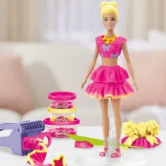 Play-Doh: Set de modelat Barbie cu bucle și fundițe - Hasbro imaginea 3