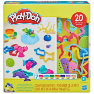 Play-Doh: set de modelaj „Lumea subacvatică”, 20 de piese, cu 7 cutiuțe de plastilină colorată - Hasbro