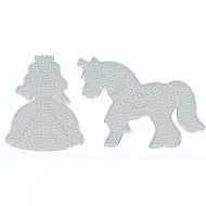 PlayBox: 2 baze pentru mărgele termoadezive de 9 mm în formă de unicorn și prințesă