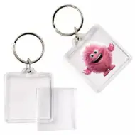 PlayBox: Breloc pătrat transparent 4x4cm 1buc