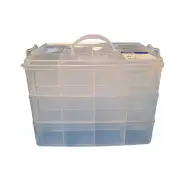 PlayBox: Cutie de depozitare transparentă cu 36 de compartimente, 3 niveluri